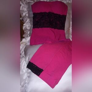 Hot pink halter matching leggings